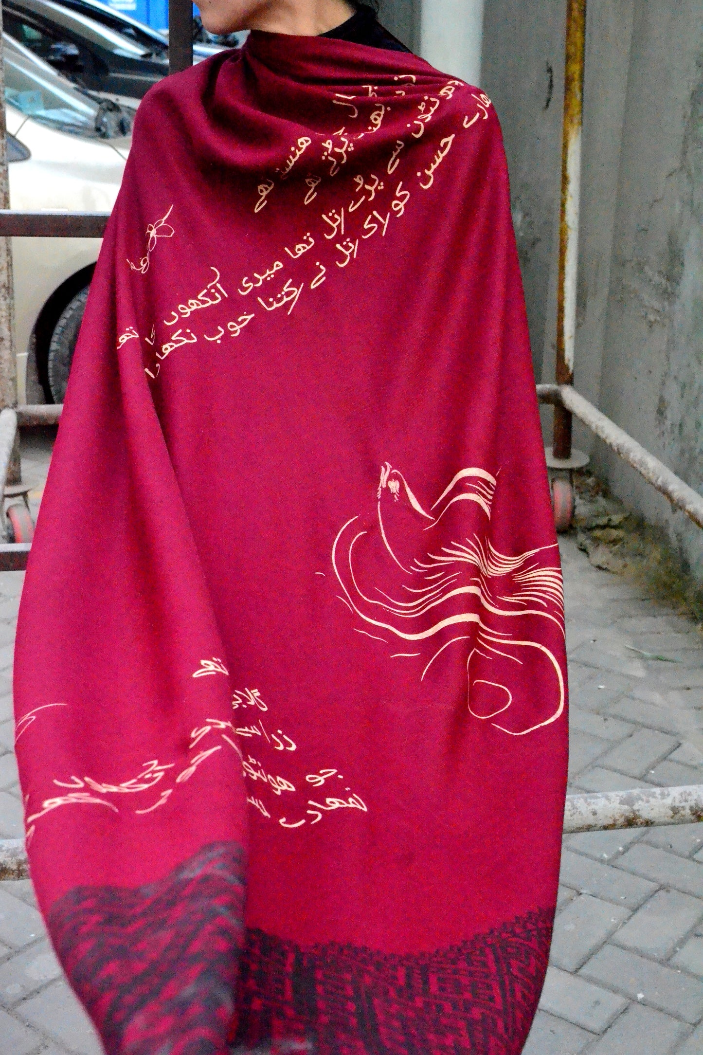 Maroon Sirapa Husn Shawl