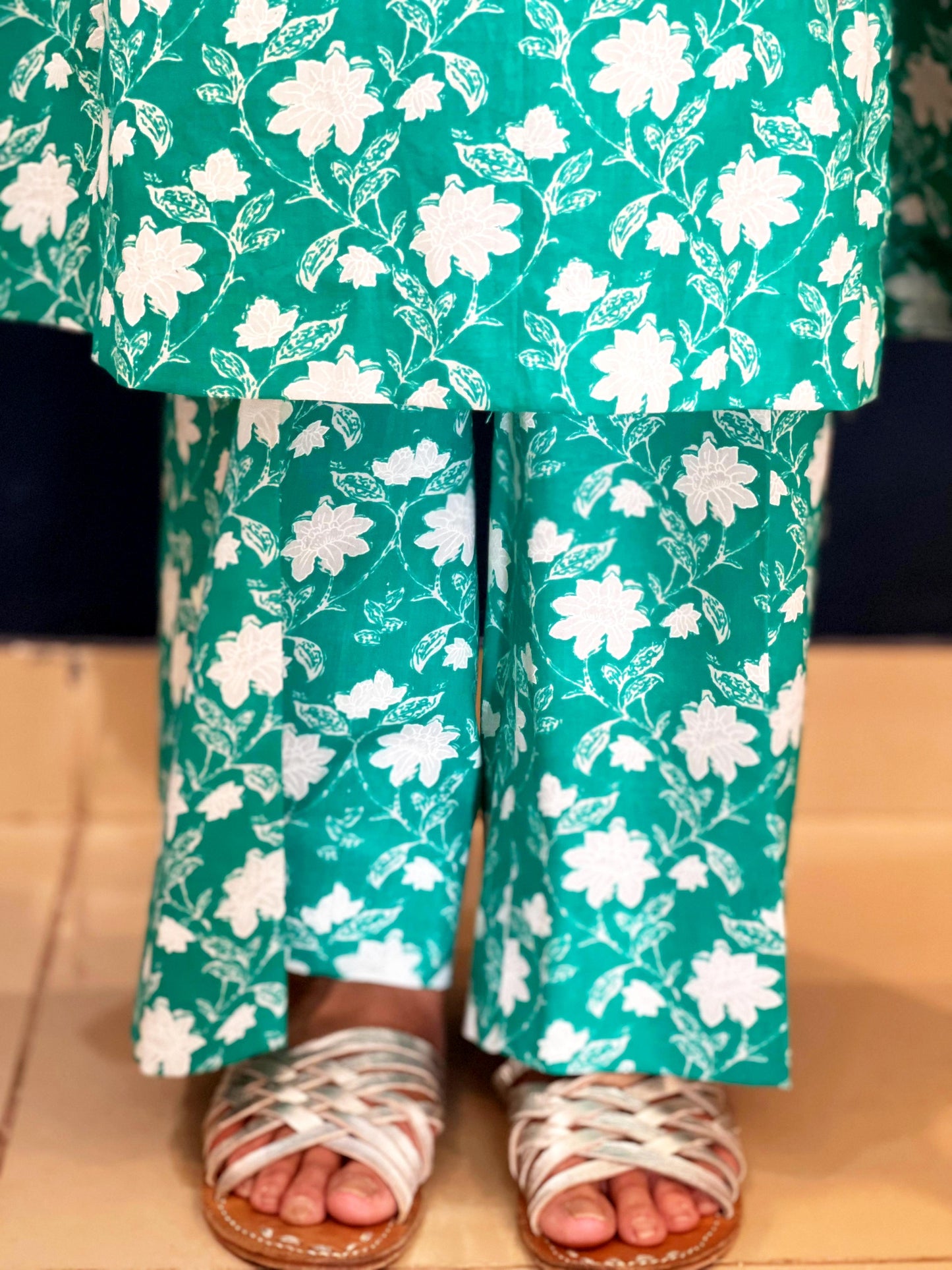 Aqua Floral Trouser