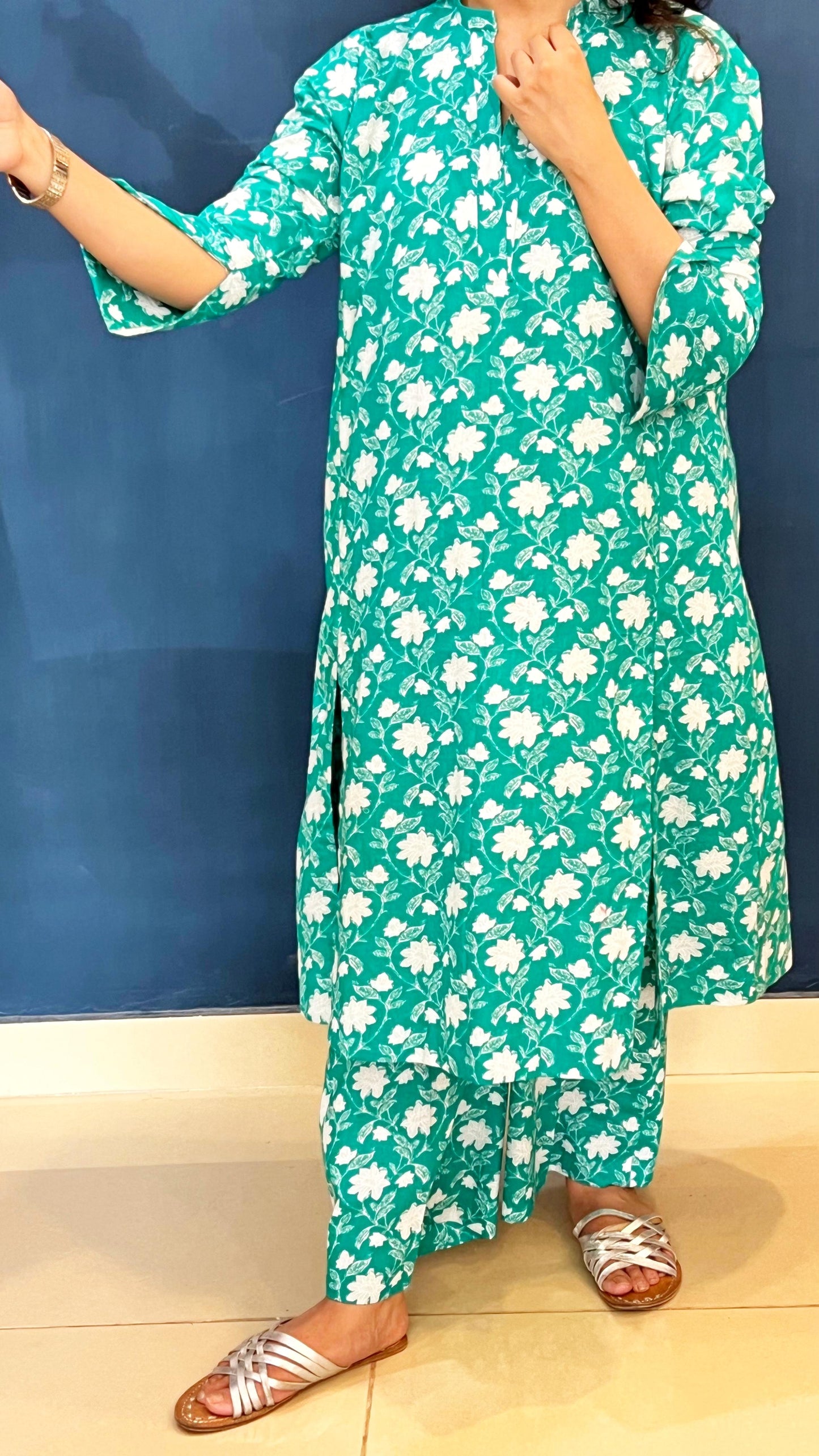 Aqua Floral Shirt
