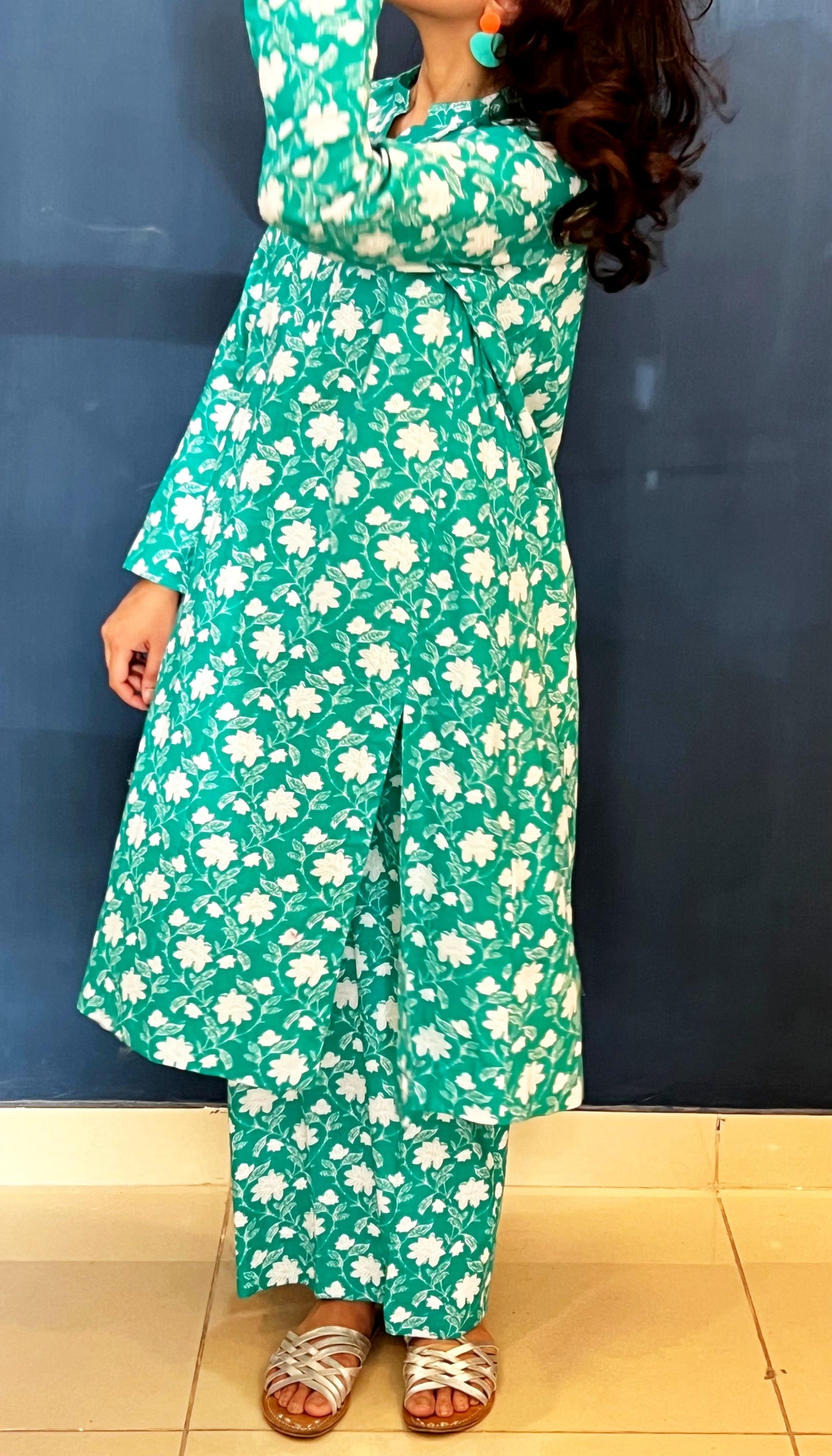 Aqua Floral Shirt