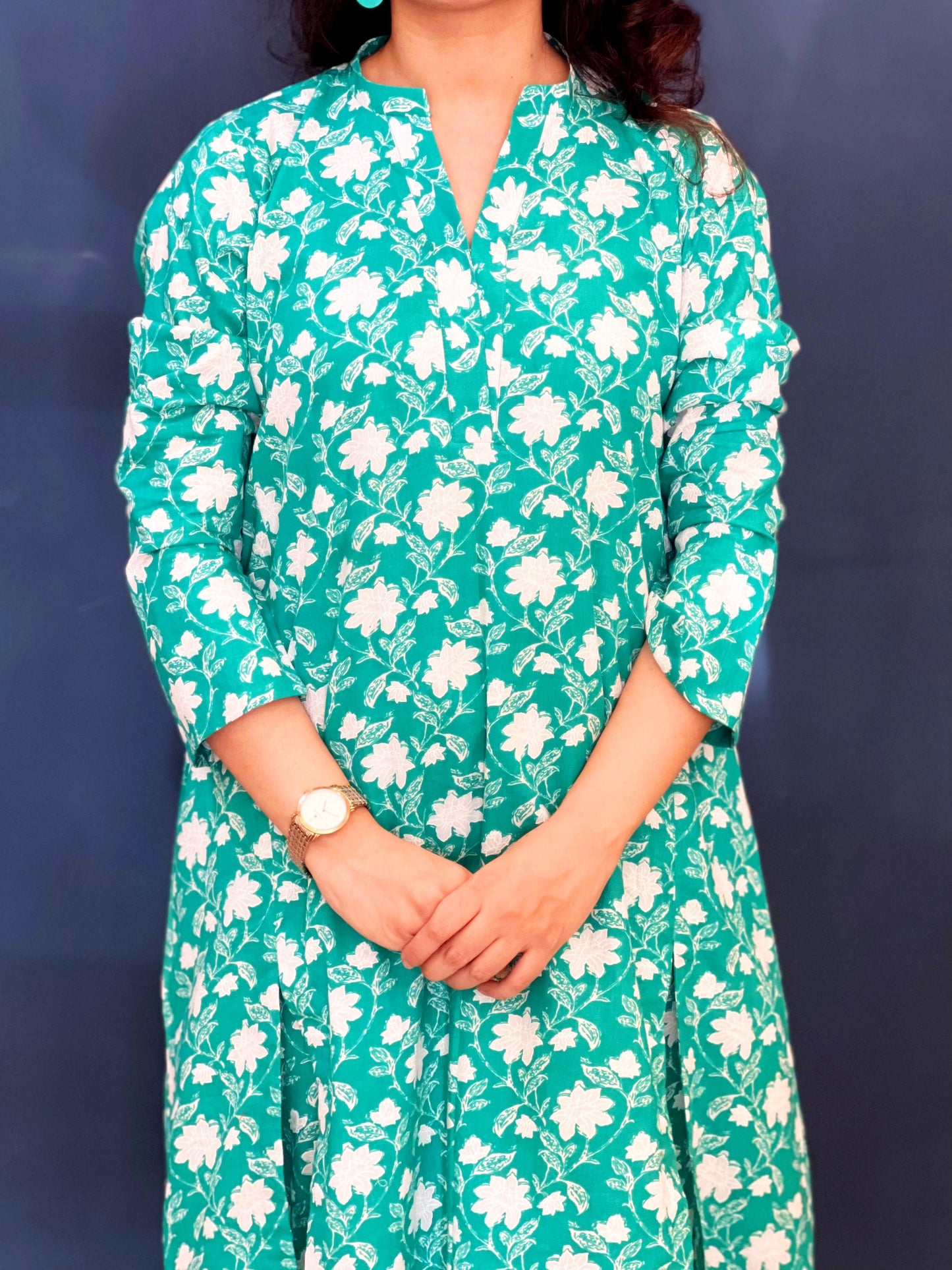 Aqua Floral Shirt