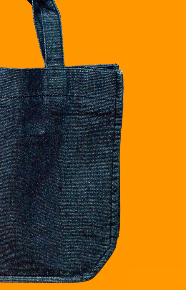 Plain Black Denim Tote Bag