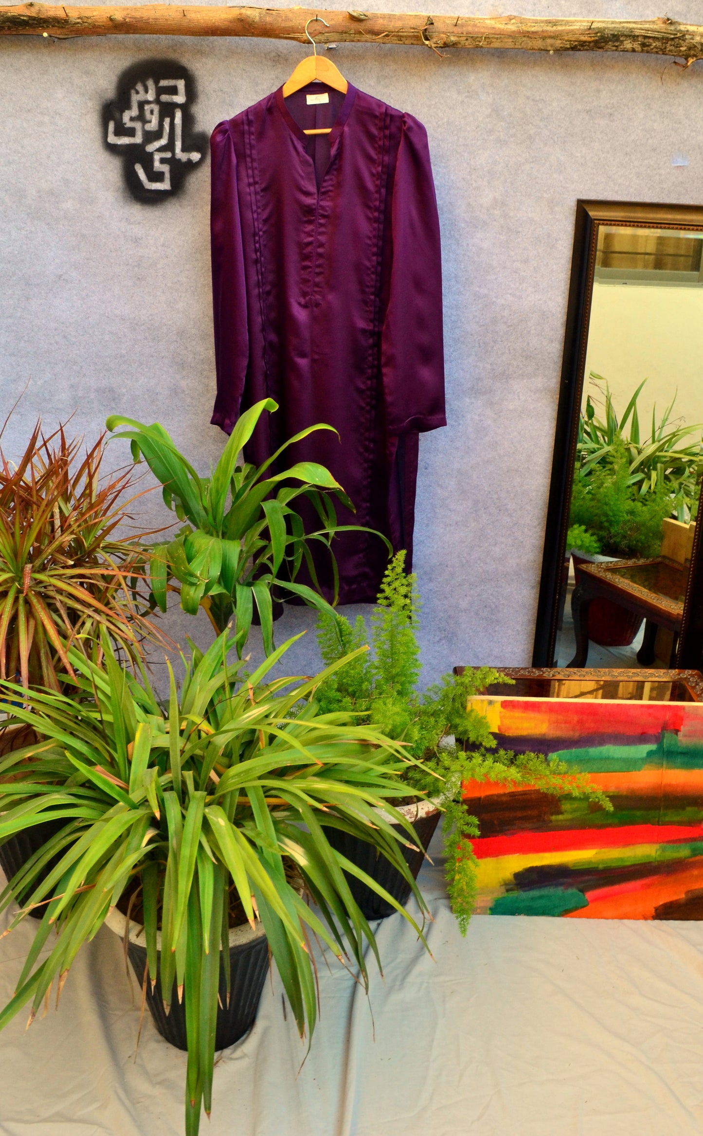 Puff Sleeve Royal Purple Silk Kurta