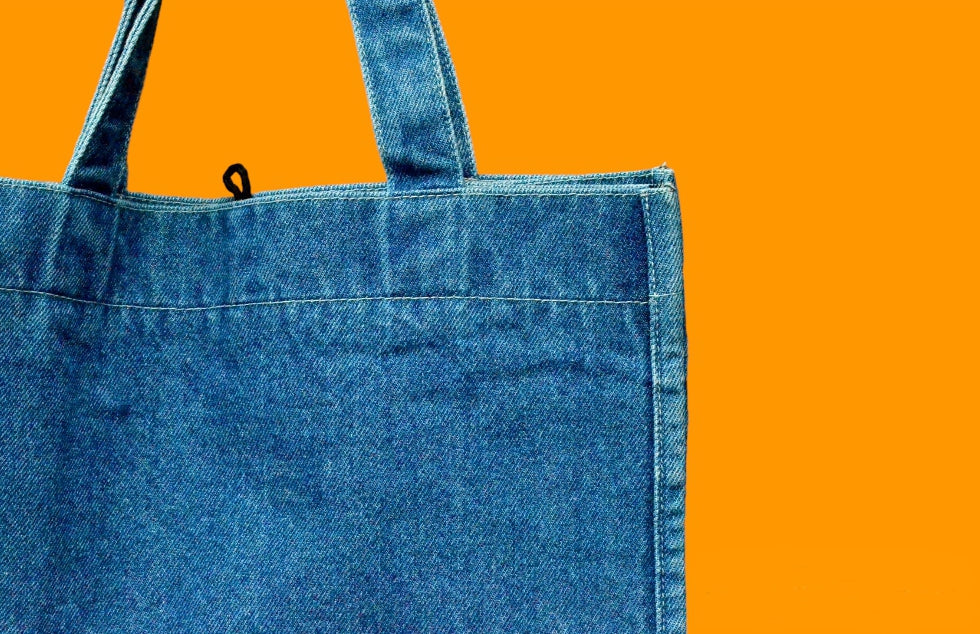 Light Blue Plain Denim Tote Bag