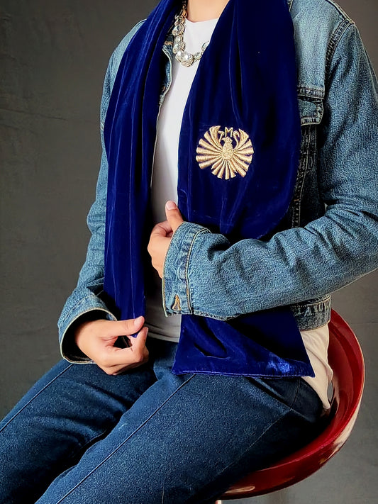 Blue Velvet Luxury Signature ZMS Scarf