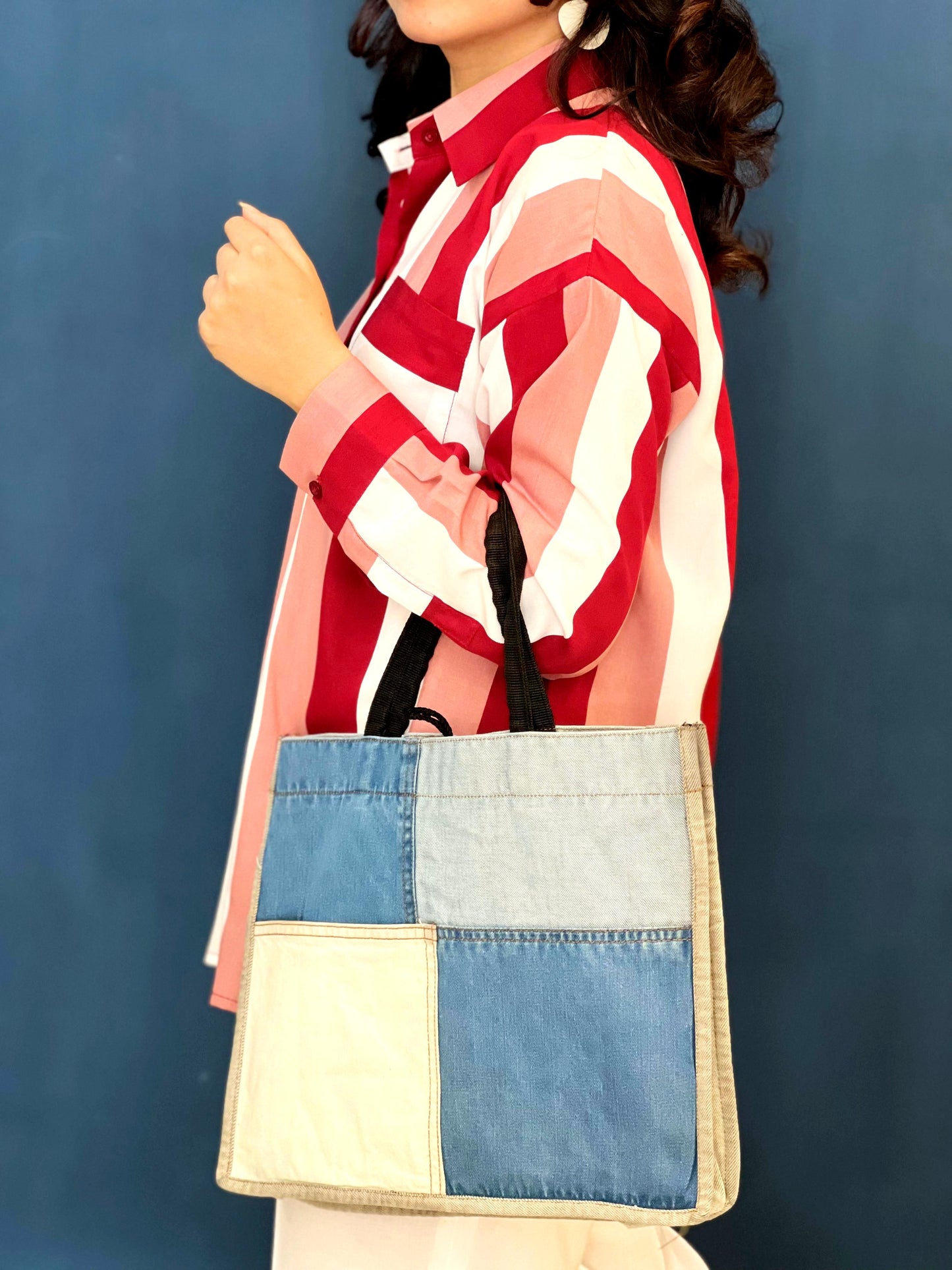 Red And White Striped Dress Shirt With Pocket