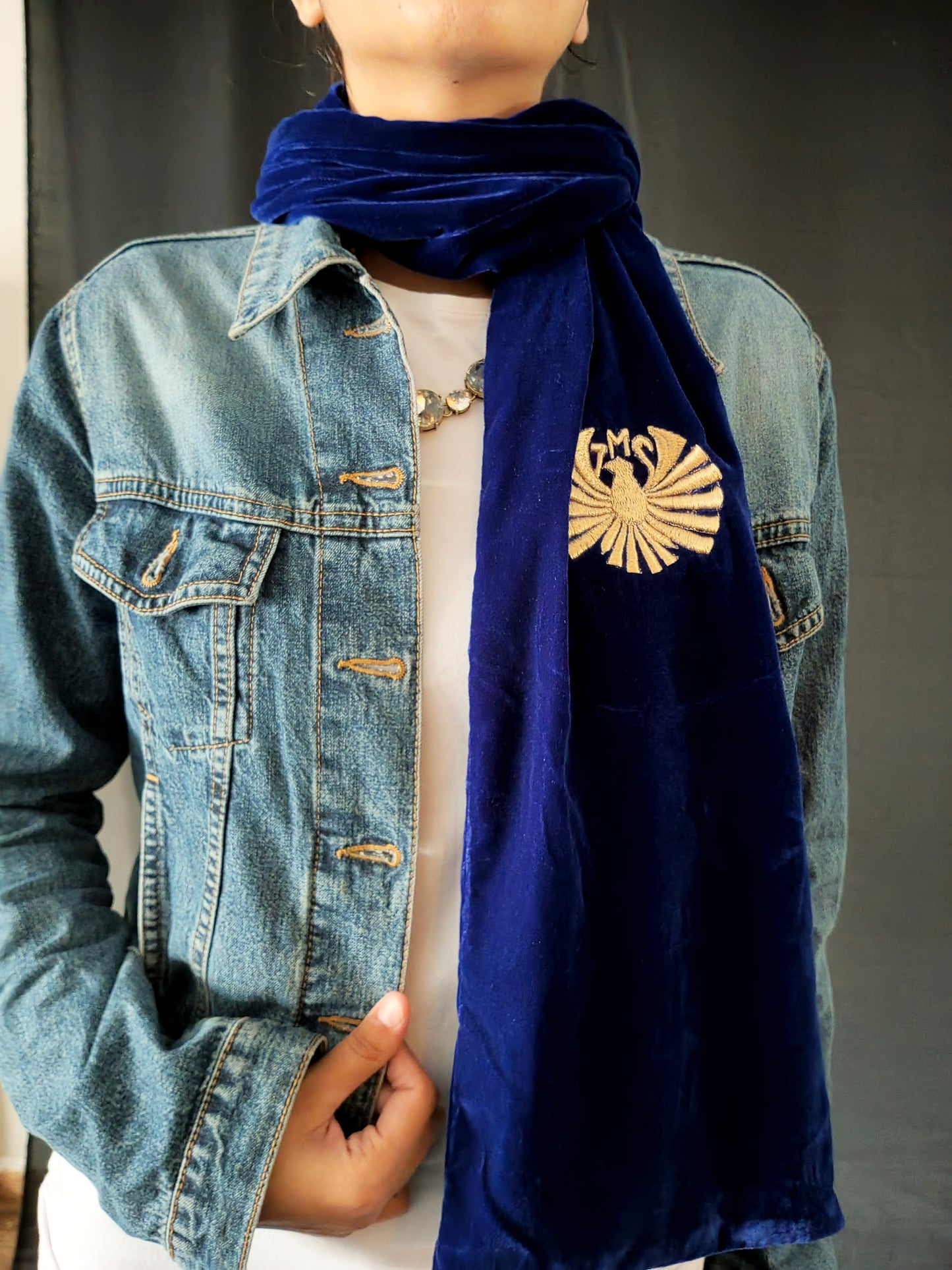 Blue Velvet Luxury Signature ZMS Scarf