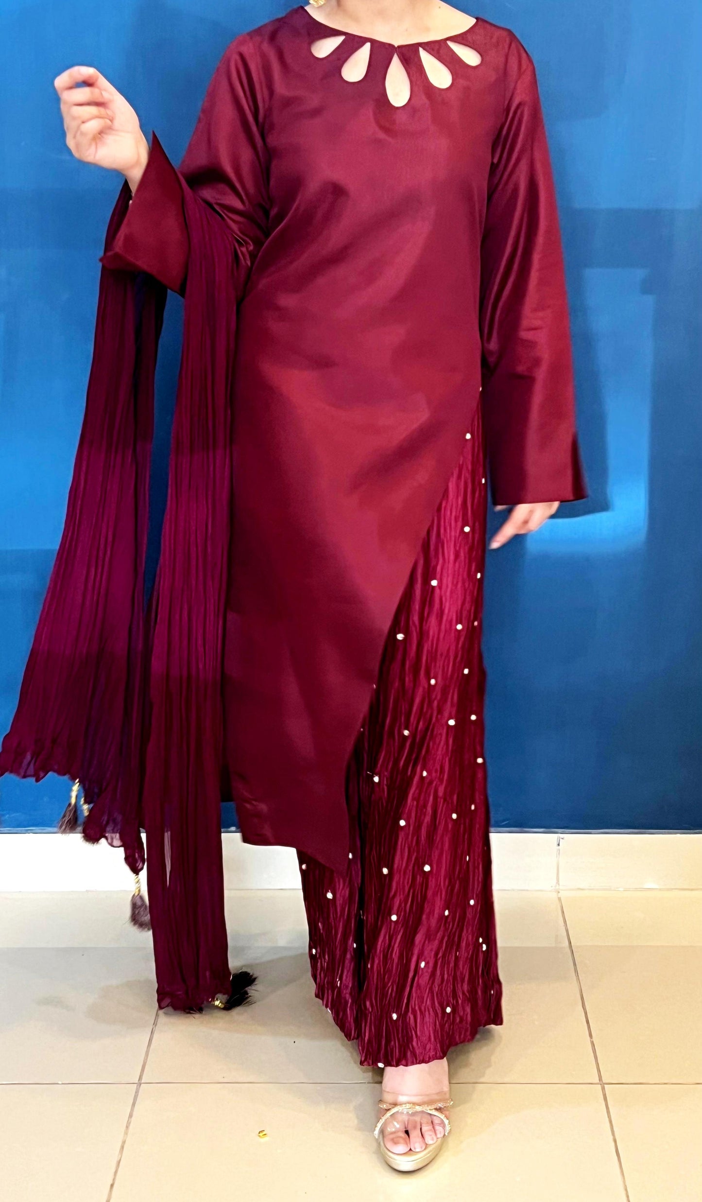 Maroon Crush Dupatta