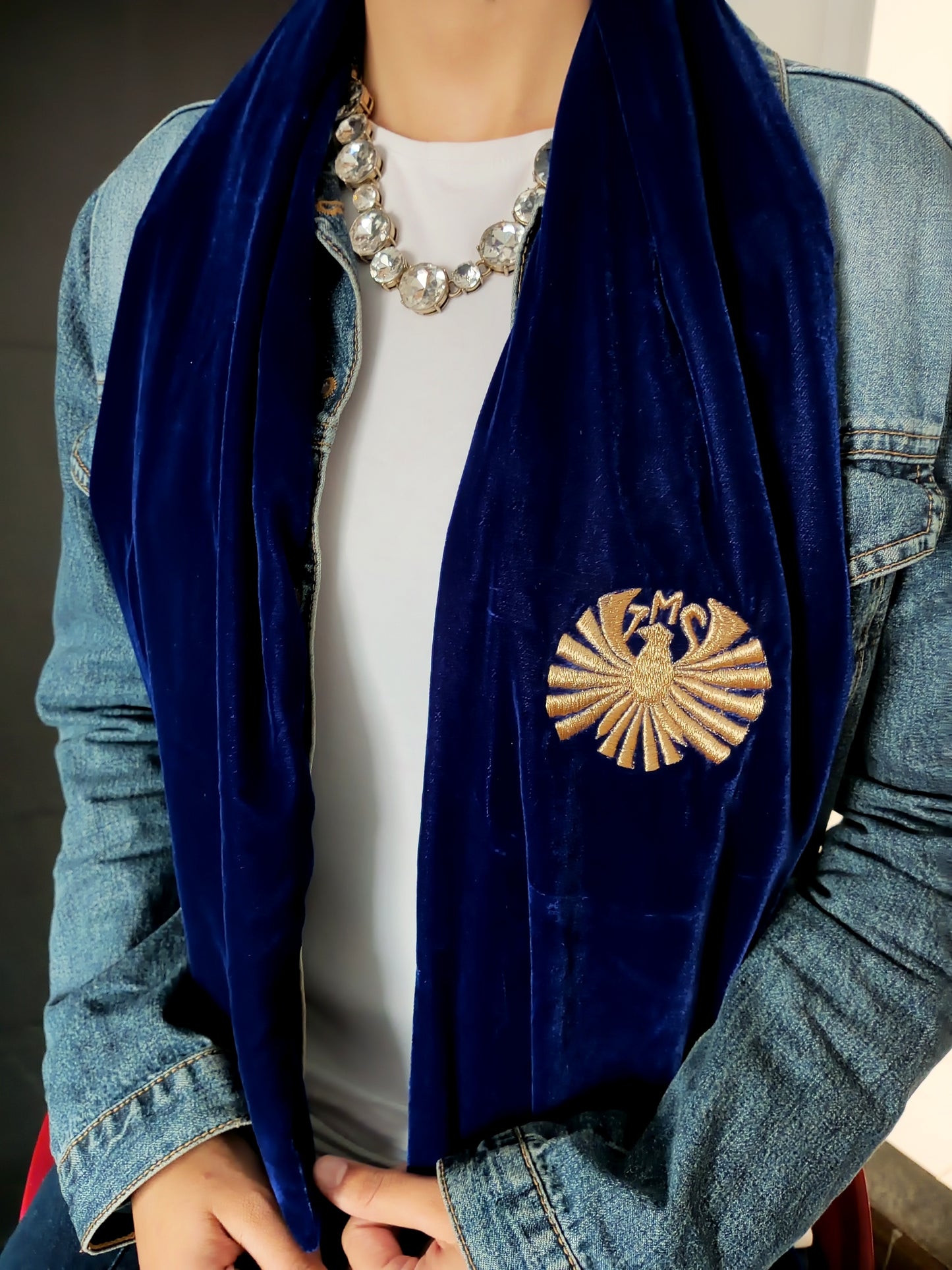 Blue Velvet Luxury Signature ZMS Scarf