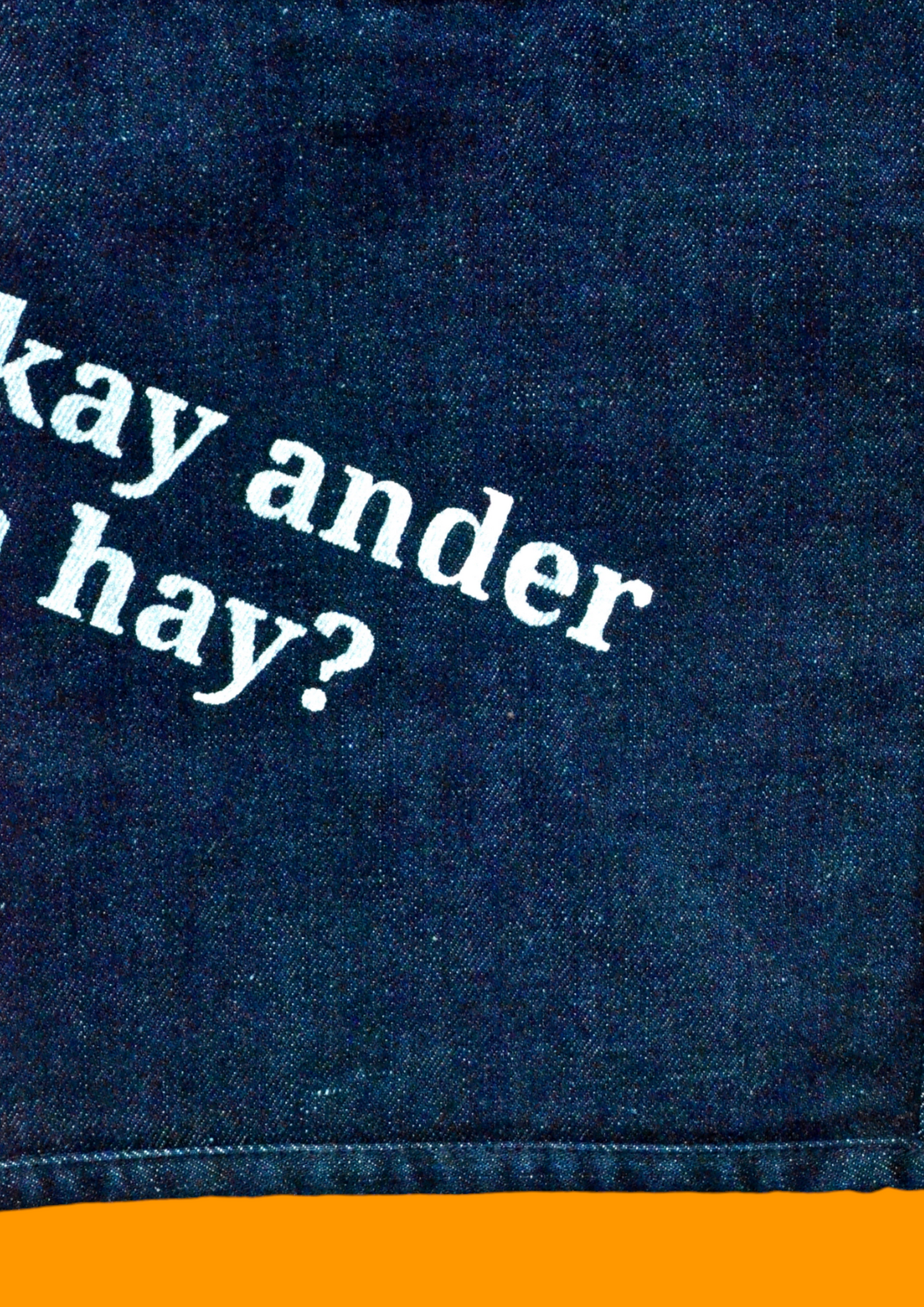 "Bag kay Ander kya hay?" Dark Blue Denim Tote Bag