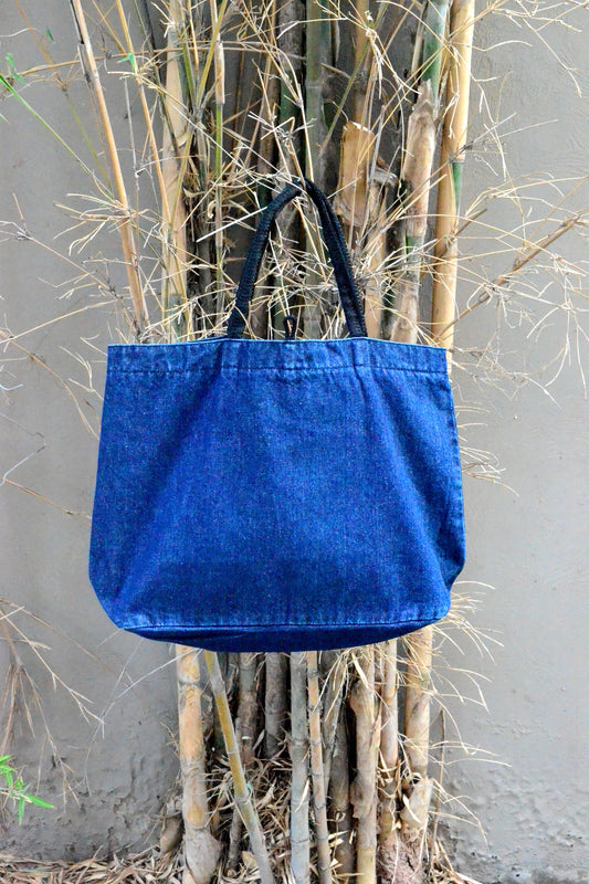 Blue Denim Travel Tote Bag Large