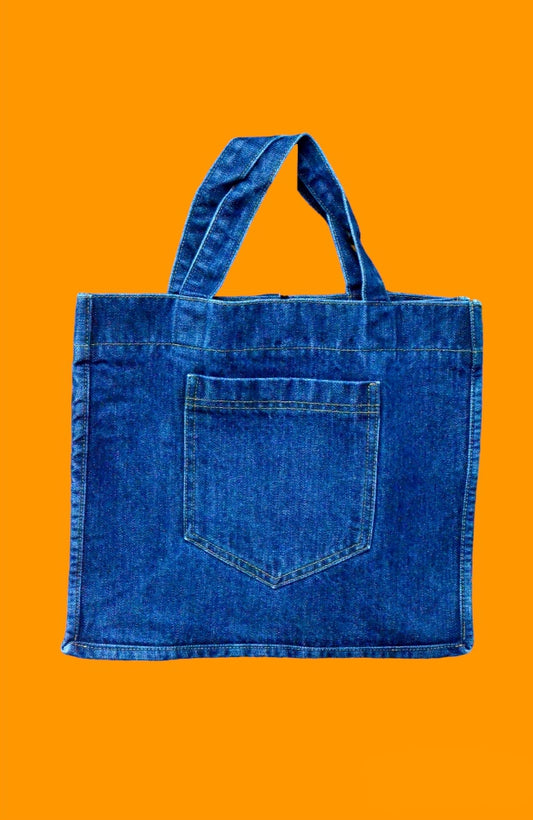 Blue Denim Trouser Pocket Tote Bag