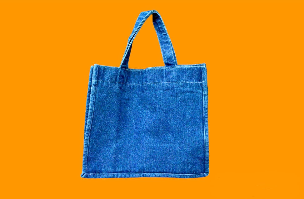 Light Blue Plain Denim Tote Bag