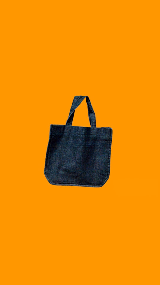 Plain Black Denim Tote Bag