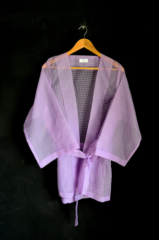 Lilac Organza Wrap Suit Set